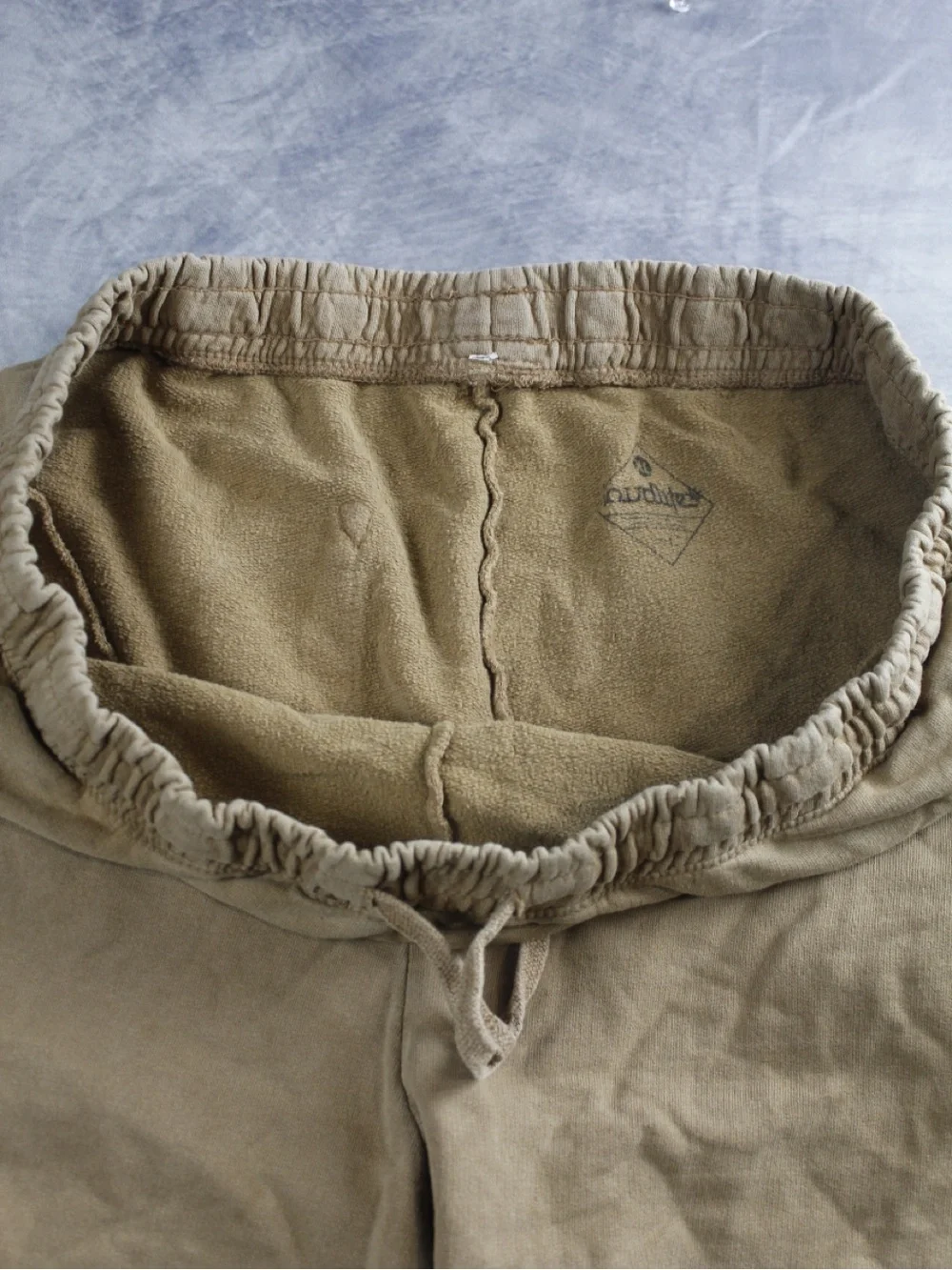 Loudlife Mens Size XL Tan Brown Fleece Sweat Shorts Embroidered Logo Drawstring